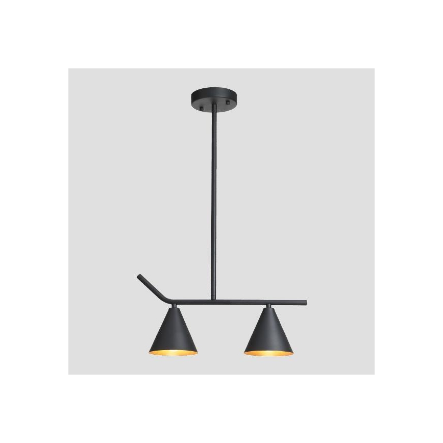 Hängeleuchte an Stange 2xE27/40W/230V schwarz