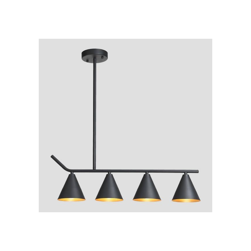 Hängeleuchte an Stange 4xΕ27/40W/230V schwarz