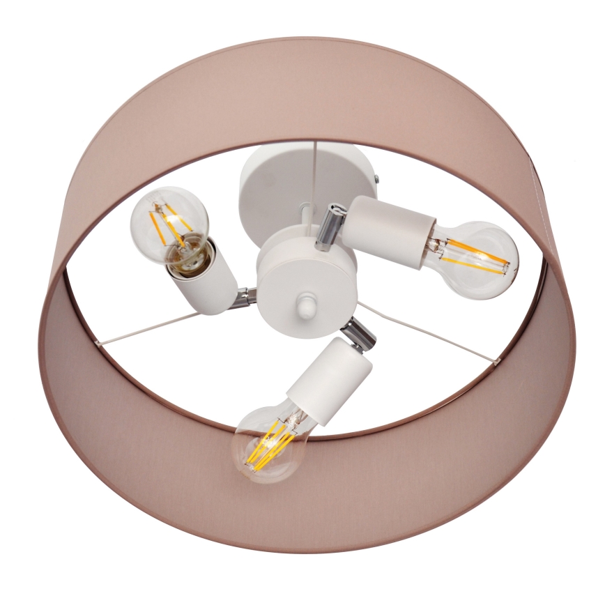 Hängeleuchte an Stange ALBA 3xE27/15W/230V rosa