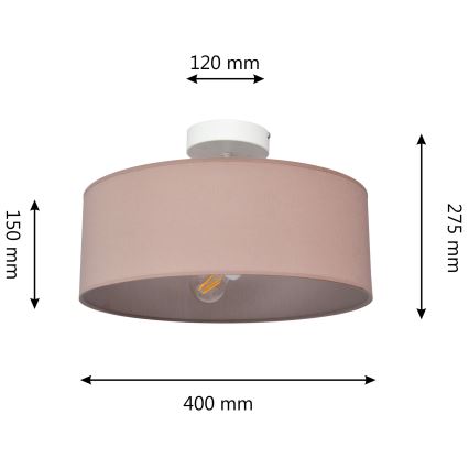 Hängeleuchte an Stange ALBA 3xE27/15W/230V rosa
