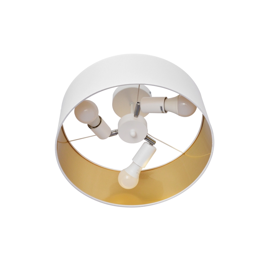Hängeleuchte an Stange ALBA 3xE27/15W/230V weiß/golden