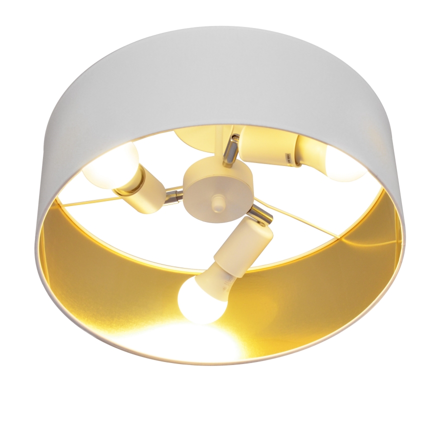 Hängeleuchte an Stange ALBA 3xE27/15W/230V weiß/golden