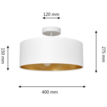 Hängeleuchte an Stange ALBA 3xE27/15W/230V weiß/golden