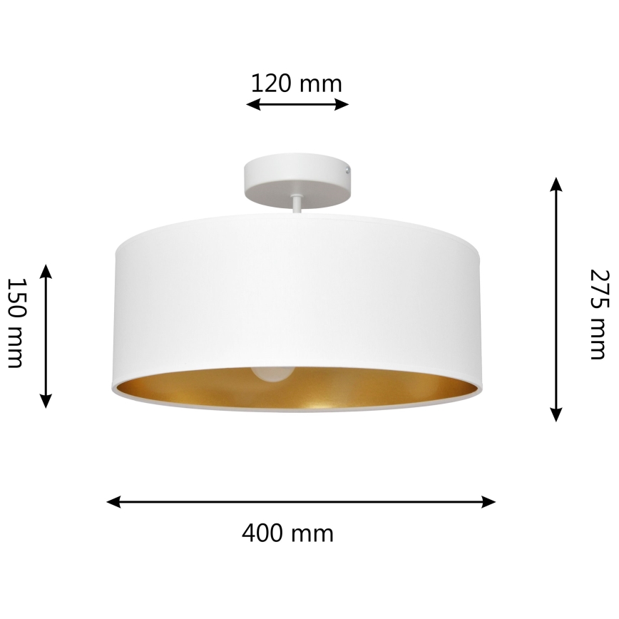 Hängeleuchte an Stange ALBA 3xE27/15W/230V weiß/golden
