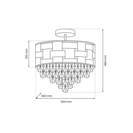 Hängeleuchte an Stange LUXURIA 9xE14/40W/230V golden