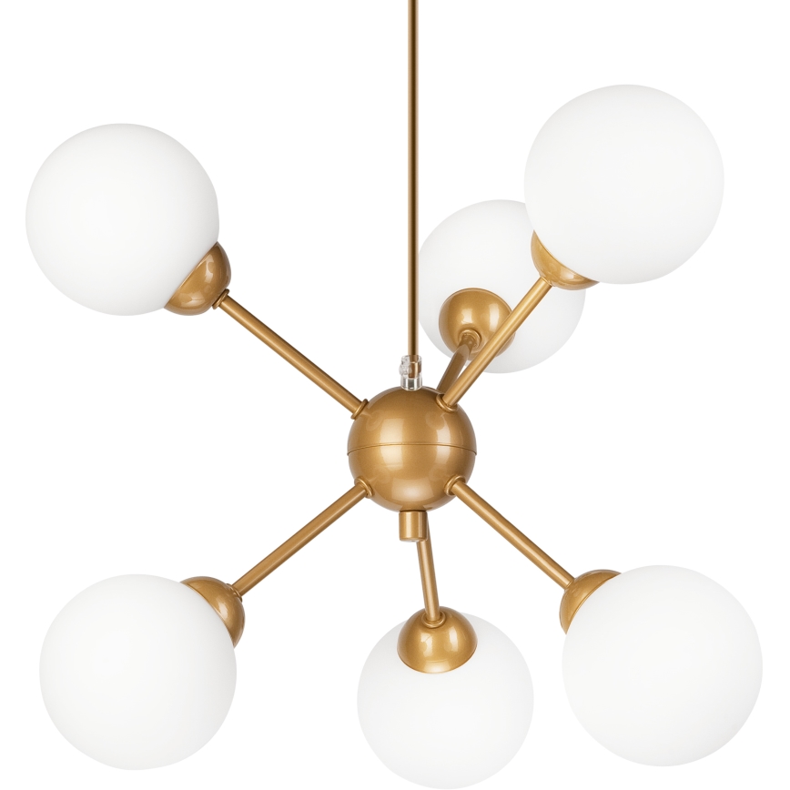 Hängeleuchte an Stange RUBBY BALL 6xG9/5W/230V golden