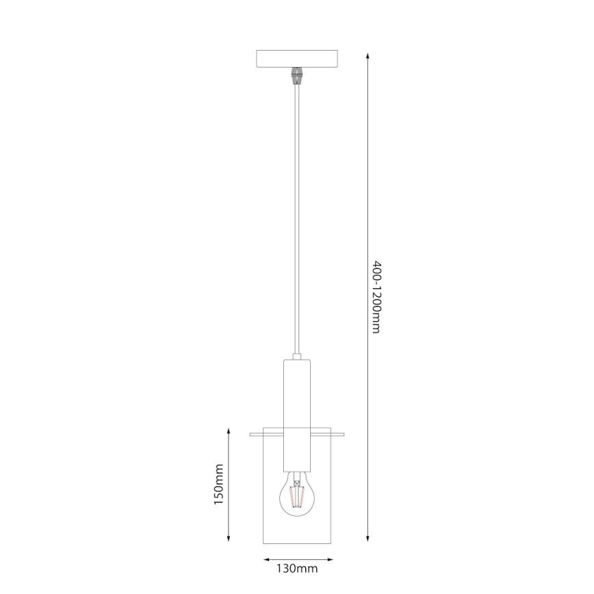 Hängeleuchte ARCADIA 1xE27/60W/230V d 13 cm schwarz/rauchig