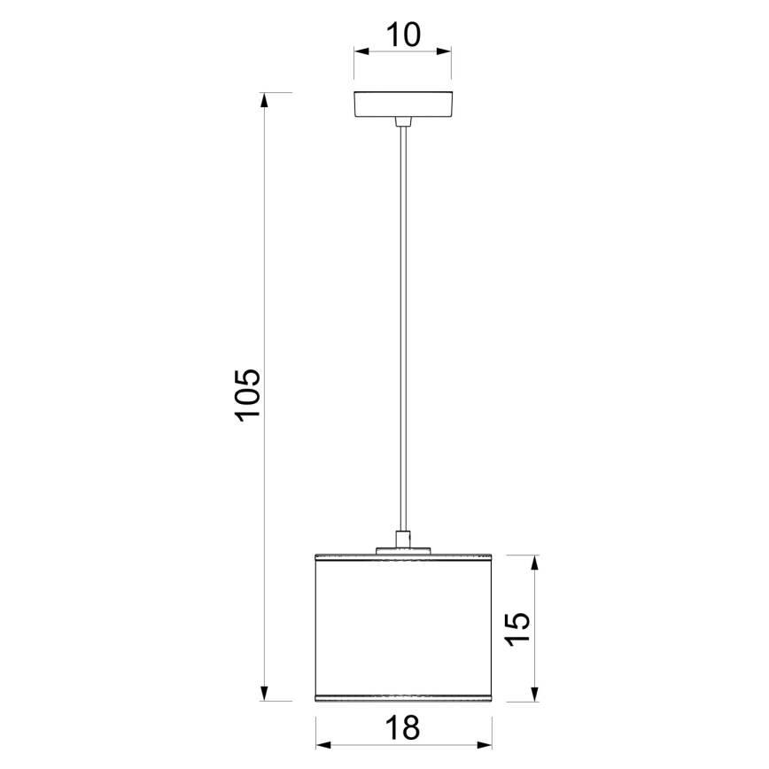 Hängeleuchte ARDEN mit Kabelaufhängung, 1xE27/15W/230V, Ø 18 cm, beige