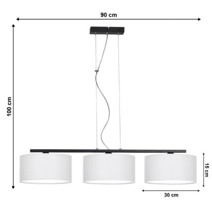 Hängeleuchte ASTRA 3xE27/60W/230V weiß