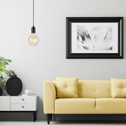 Hängeleuchte ASTRID 1xE27/60W/230V glänzend schwarz