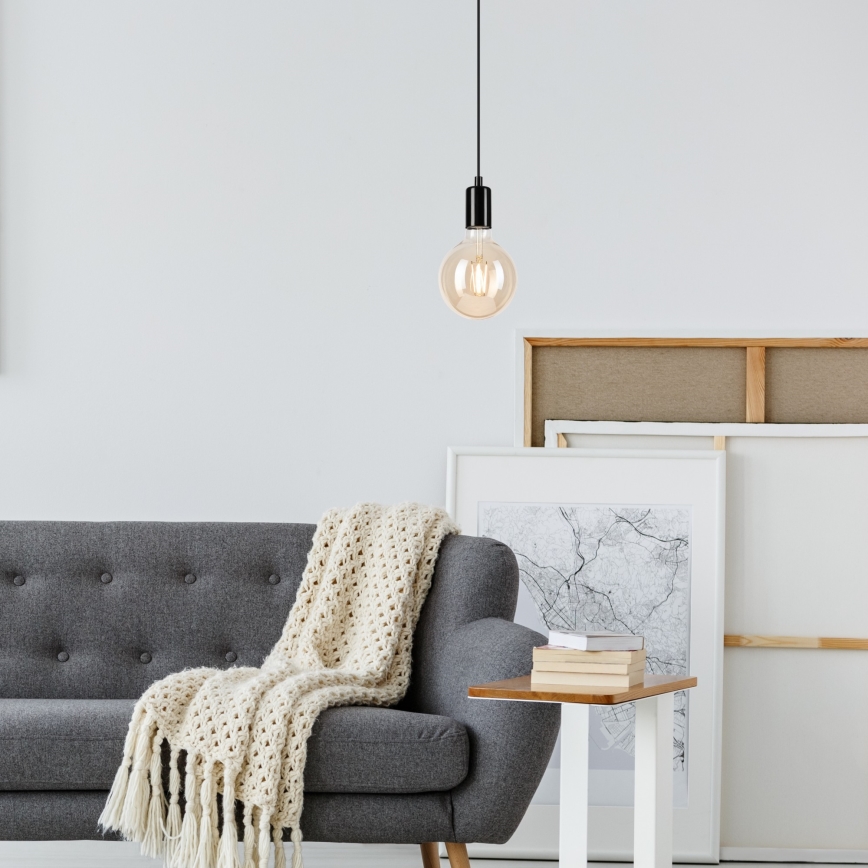 Hängeleuchte ASTRID 1xE27/60W/230V glänzend schwarz