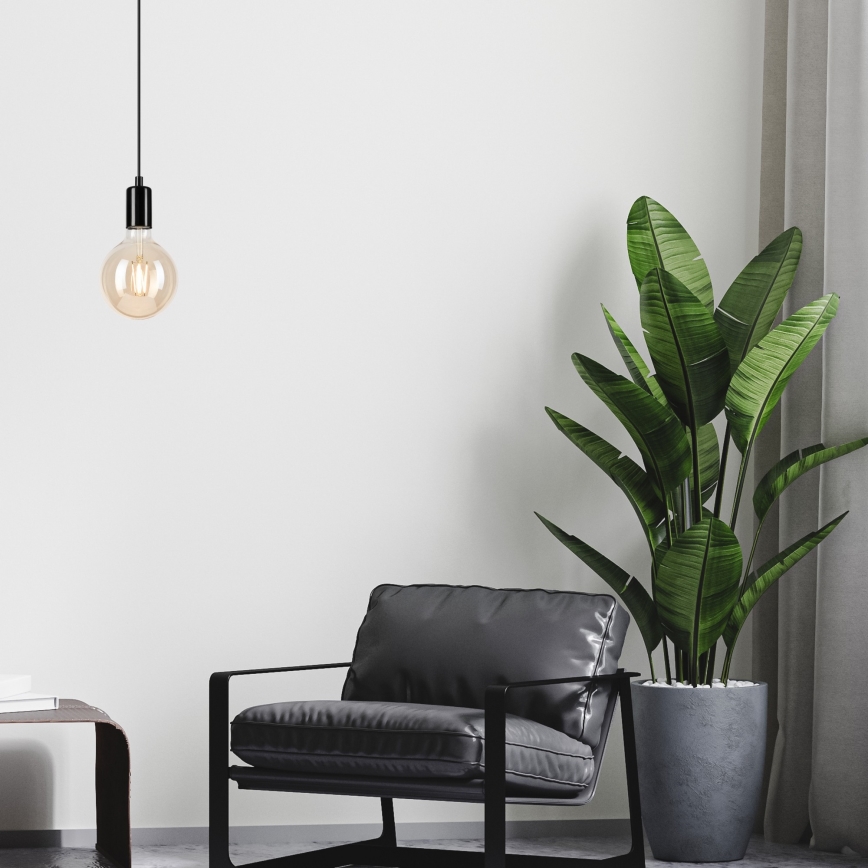 Hängeleuchte ASTRID 1xE27/60W/230V glänzend schwarz