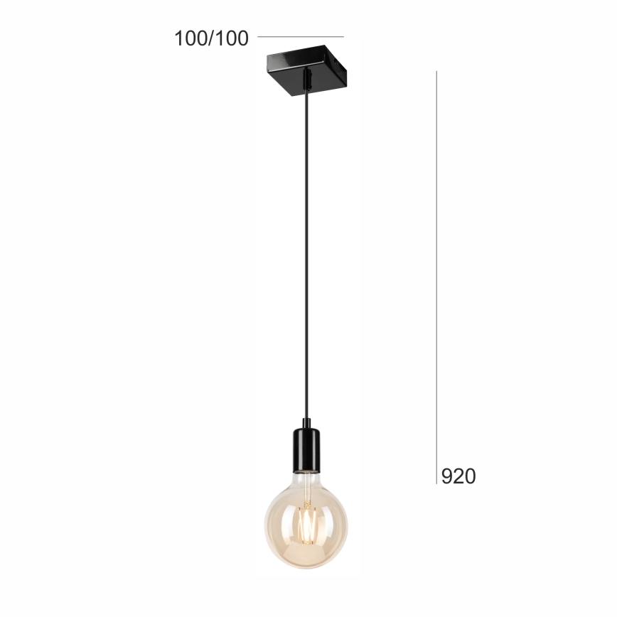 Hängeleuchte ASTRID 1xE27/60W/230V glänzend schwarz