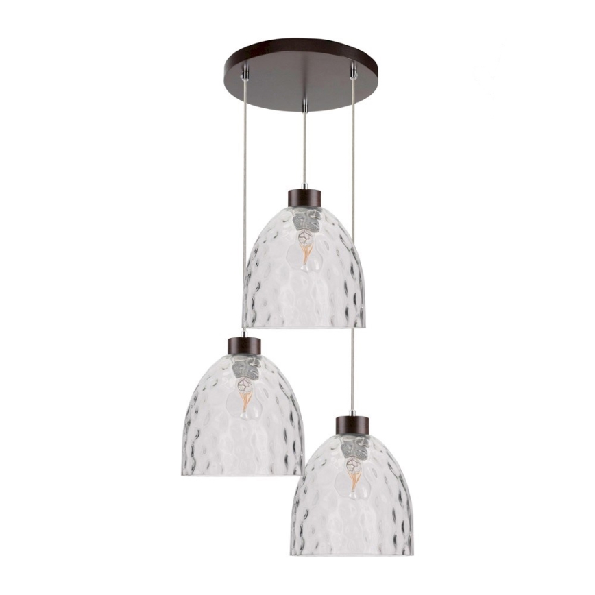 Hängeleuchte AURA 3xE27/60W/230V Buche