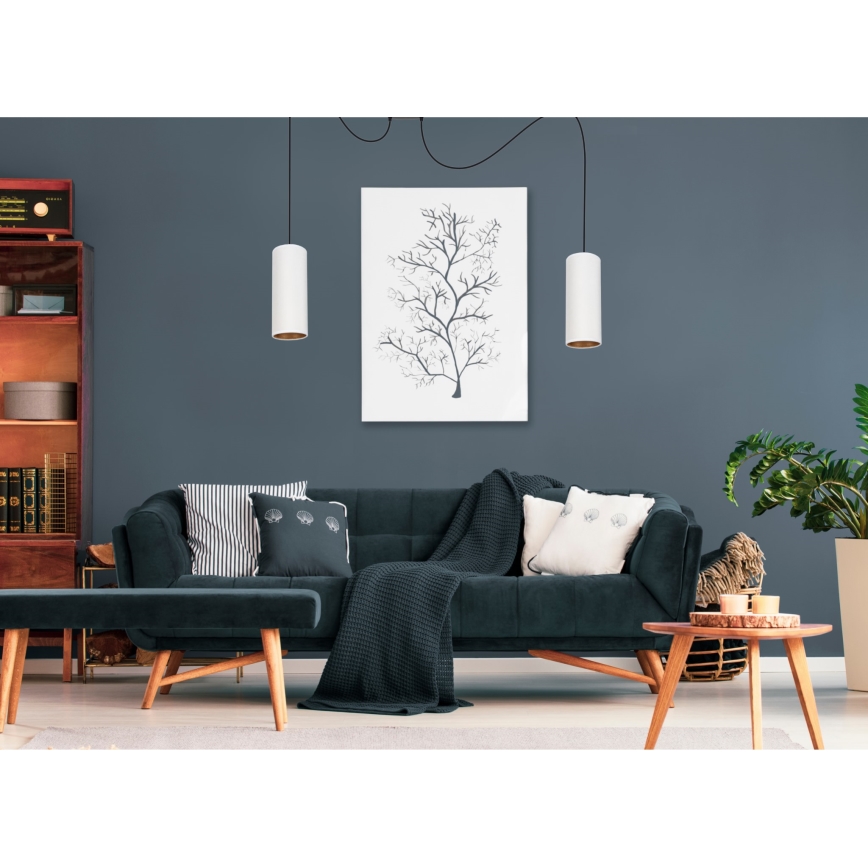 Hängeleuchte AVALO 2xE27/60W/230V Spinne weiß/kupfern