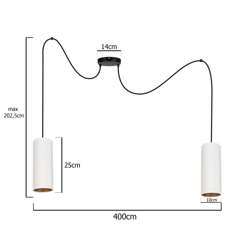 Hängeleuchte AVALO 2xE27/60W/230V Spinne weiß/kupfern