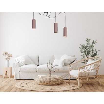 Hängeleuchte AVALO 3xE27/60W/230V Spinne rosa/kupfern