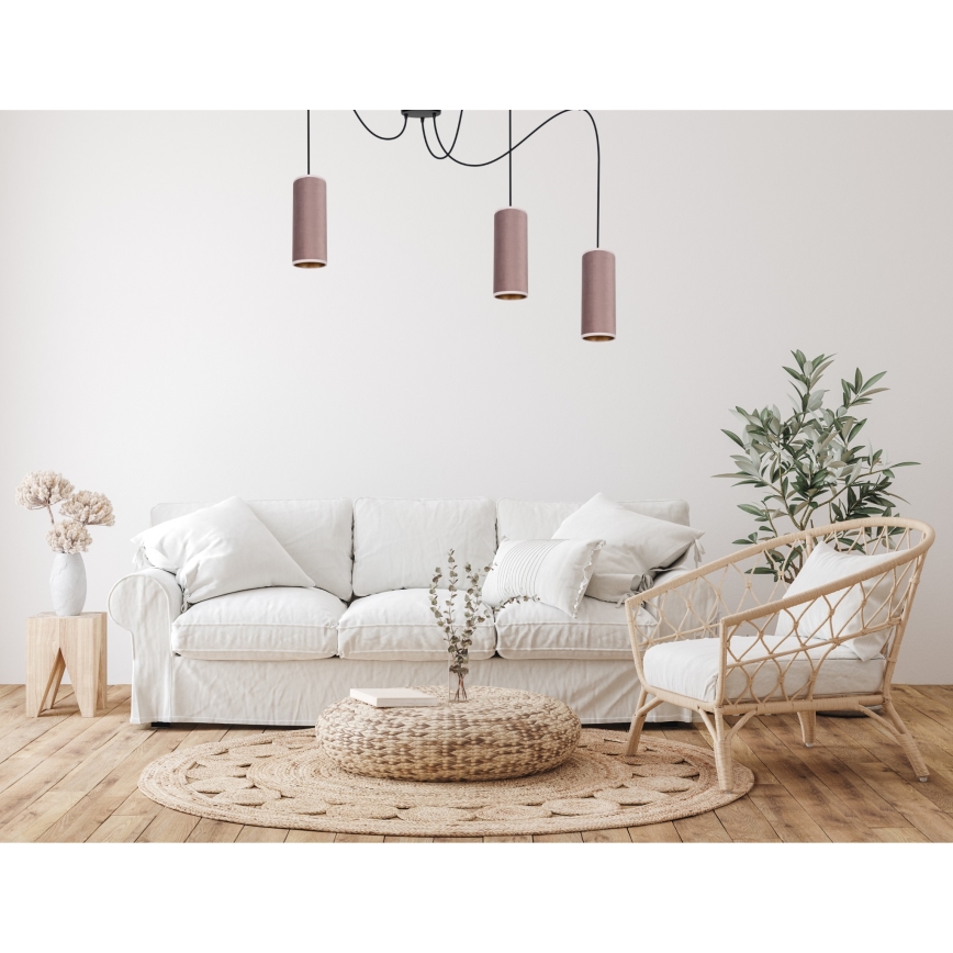 Hängeleuchte AVALO 3xE27/60W/230V Spinne rosa/kupfern