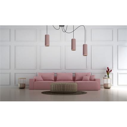 Hängeleuchte AVALO 3xE27/60W/230V Spinne rosa/kupfern