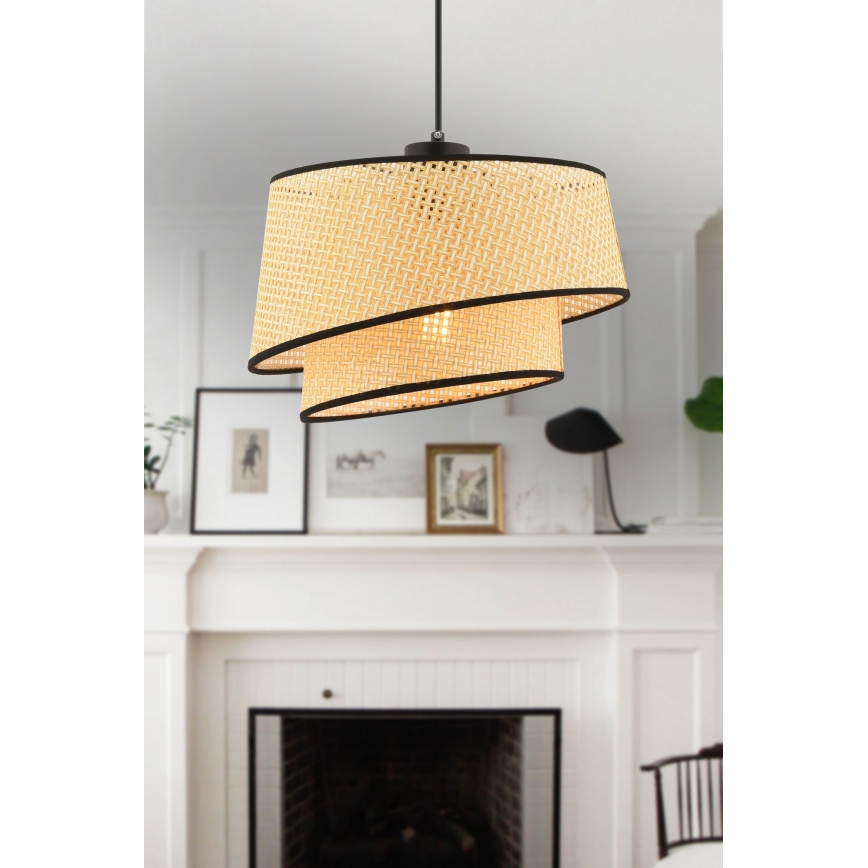 Hängeleuchte BARETTE 1xE27/60W/230V beige/schwarz