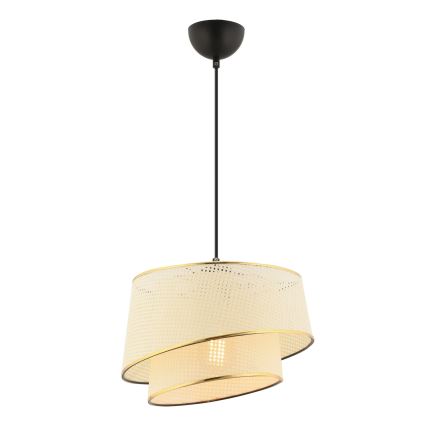 Hängeleuchte BARETTE mit Kabel 1xE27/60W/230V cremefarben/gold