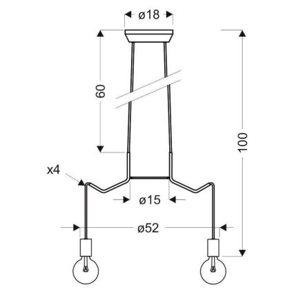 Hängeleuchte BASSO 4xE27/40W/230V schwarz