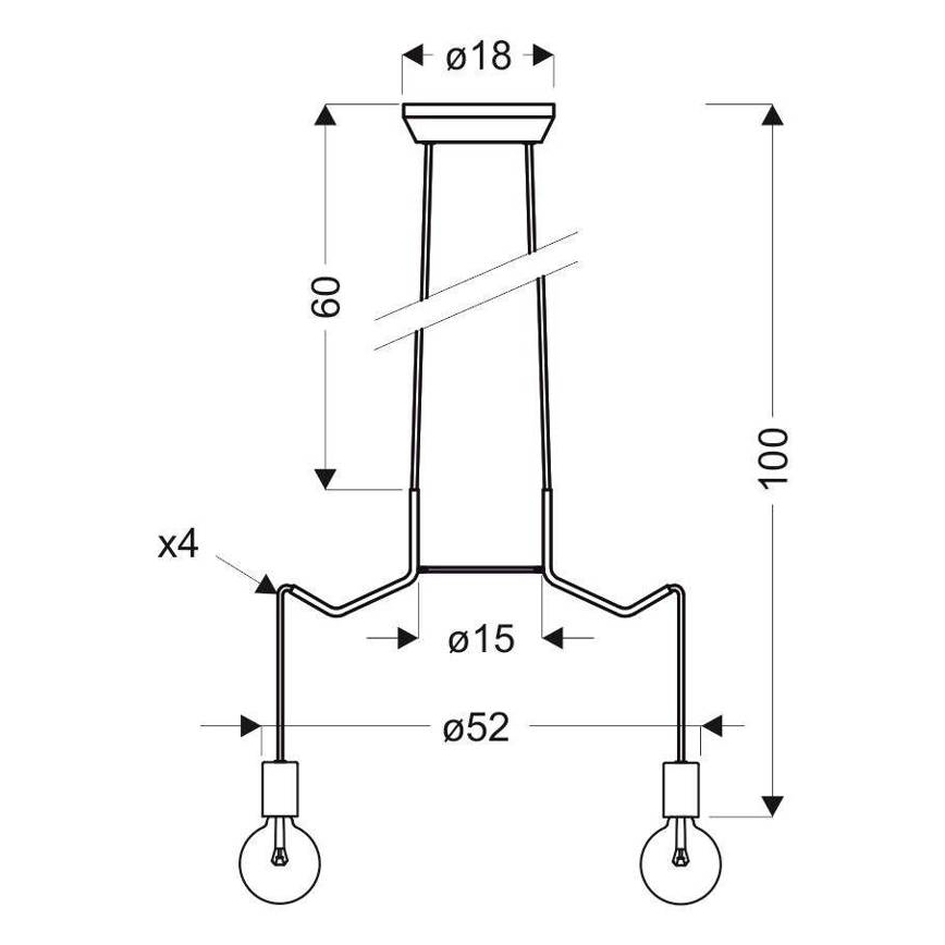 Hängeleuchte BASSO 4xE27/40W/230V schwarz