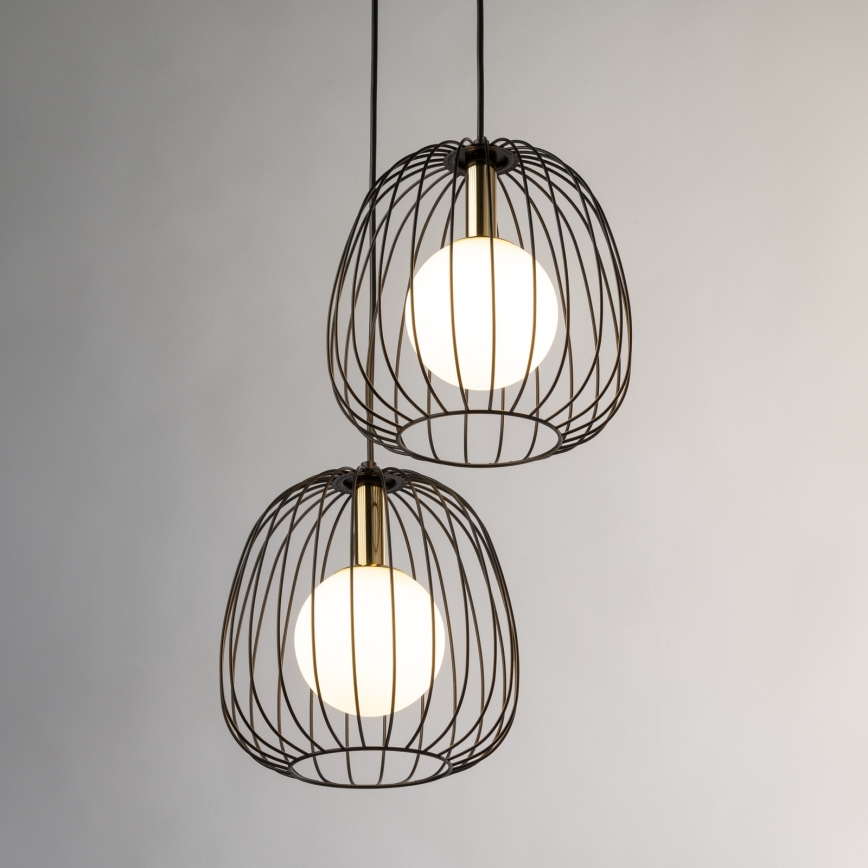 Hängeleuchte BELL 2xG9/12W/230V schwarz/golden