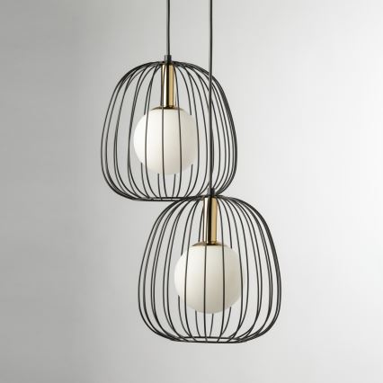Hängeleuchte BELL 2xG9/12W/230V schwarz/golden