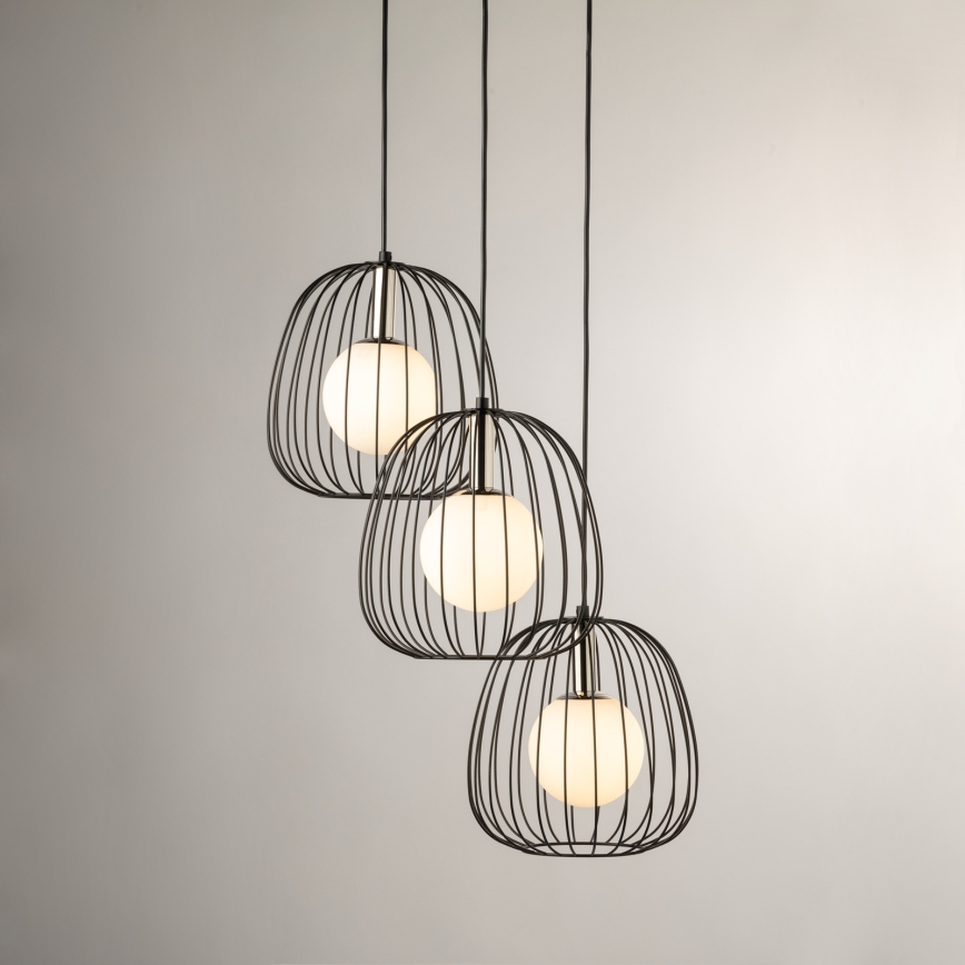 Hängeleuchte BELL 3xG9/12W/230V schwarz/glänzendes Chrom