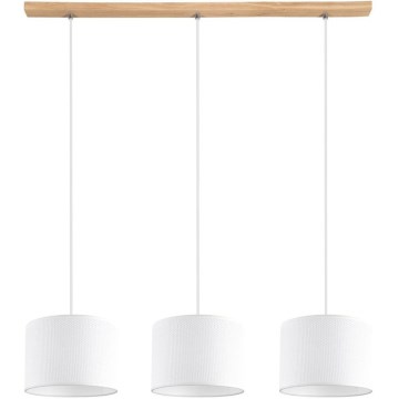 Hängeleuchte BENITA 3xE27/40W/230V weiß/Eiche