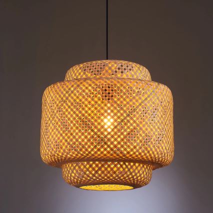 Hängeleuchte BERTA 1xE27/20W/230V d 40 cm Bambus