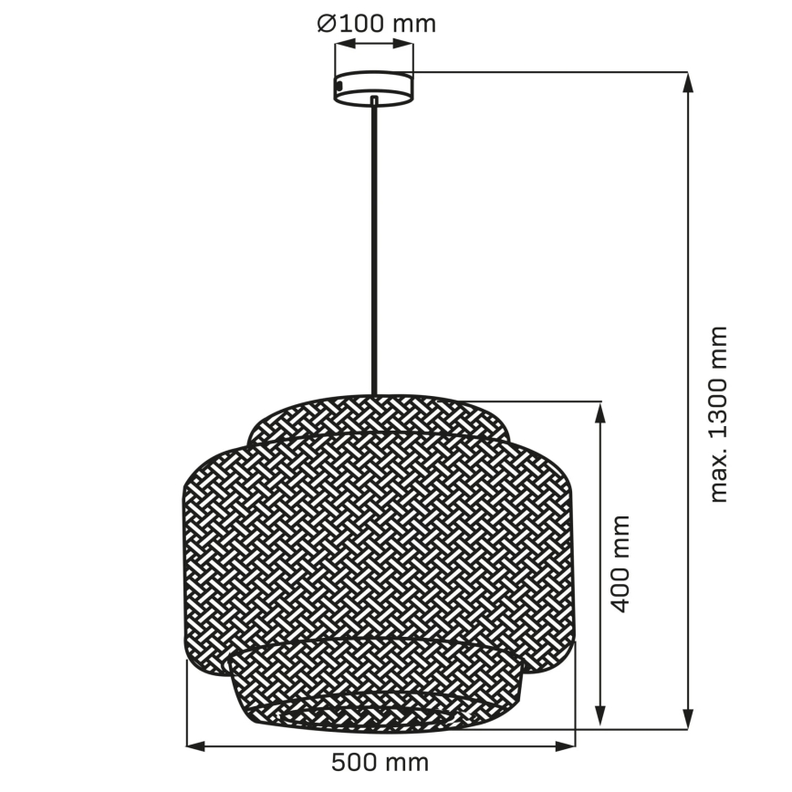 Hängeleuchte BERTA 1xE27/20W/230V d 50 cm Bambus