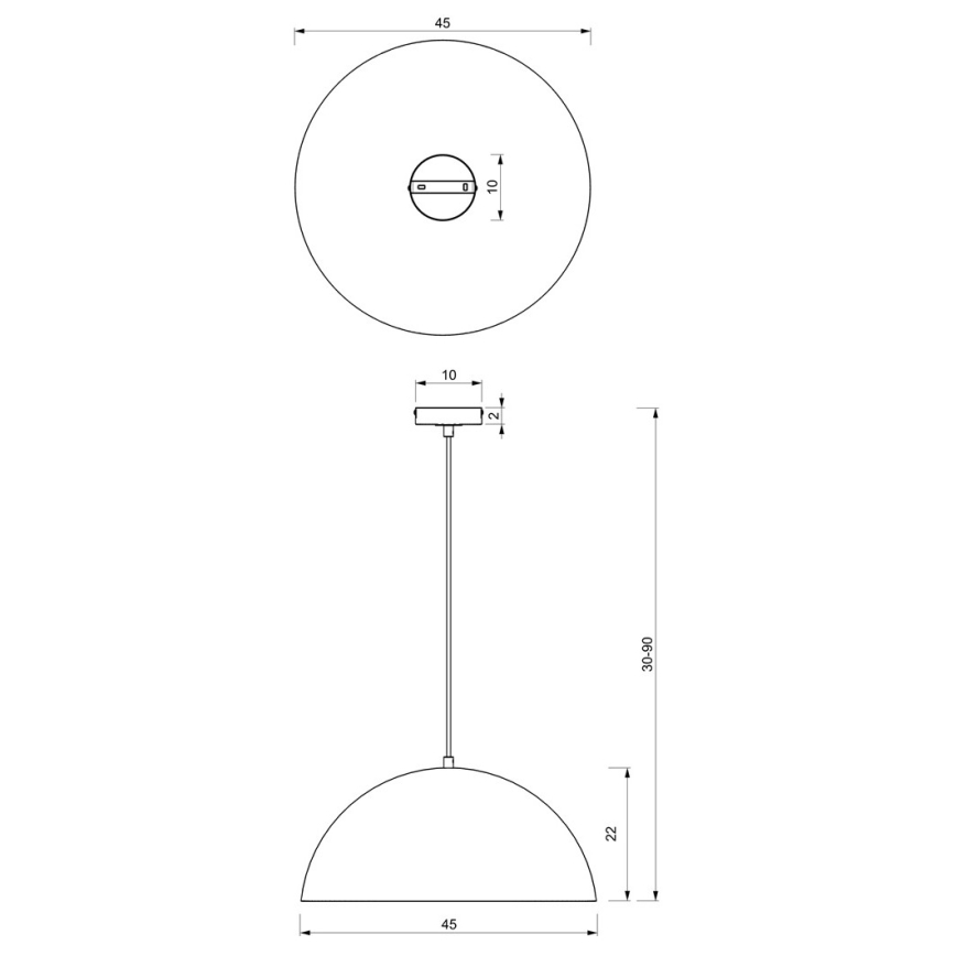 Hängeleuchte BETA 1xE27/60W/230V d. 45 cm weiß