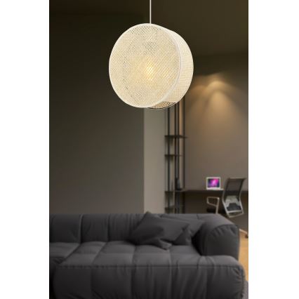 Hängeleuchte BIG DRUM mit Kabel, 1x E27/60W/230V, cremefarben
