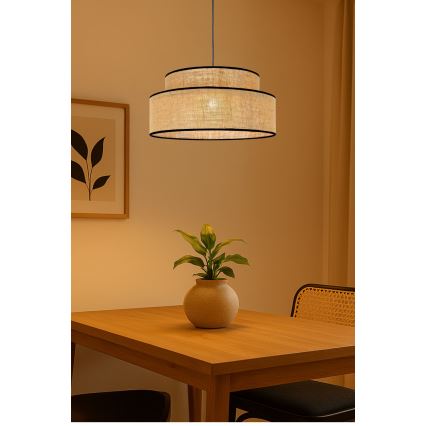 Hängeleuchte BOHO 1xE27/60W/230V d 40 cm beige