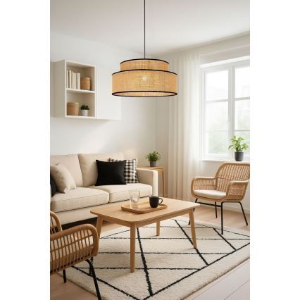 Hängeleuchte BOHO 1xE27/60W/230V d 40 cm beige