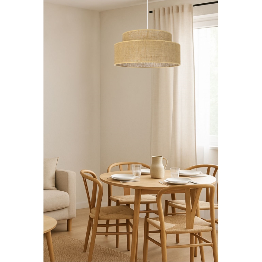 Hängeleuchte BOHO 1xE27/60W/230V d 40 cm beige