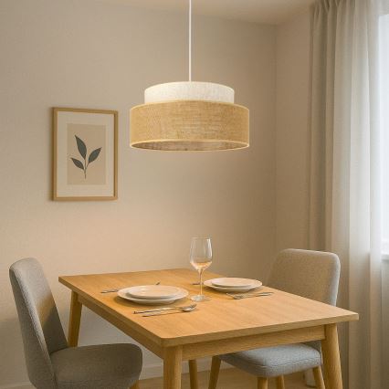 Hängeleuchte BOHO 1xE27/60W/230V d 40 cm cremefarben/beige
