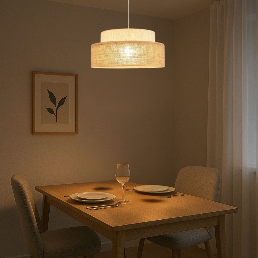 Hängeleuchte BOHO 1xE27/60W/230V d 40 cm cremefarben/beige