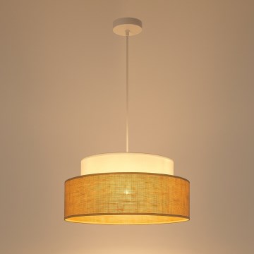 Hängeleuchte BOHO 1xE27/60W/230V d 40 cm weiß/beige