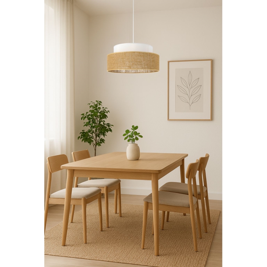 Hängeleuchte BOHO 1xE27/60W/230V d 40 cm weiß/beige