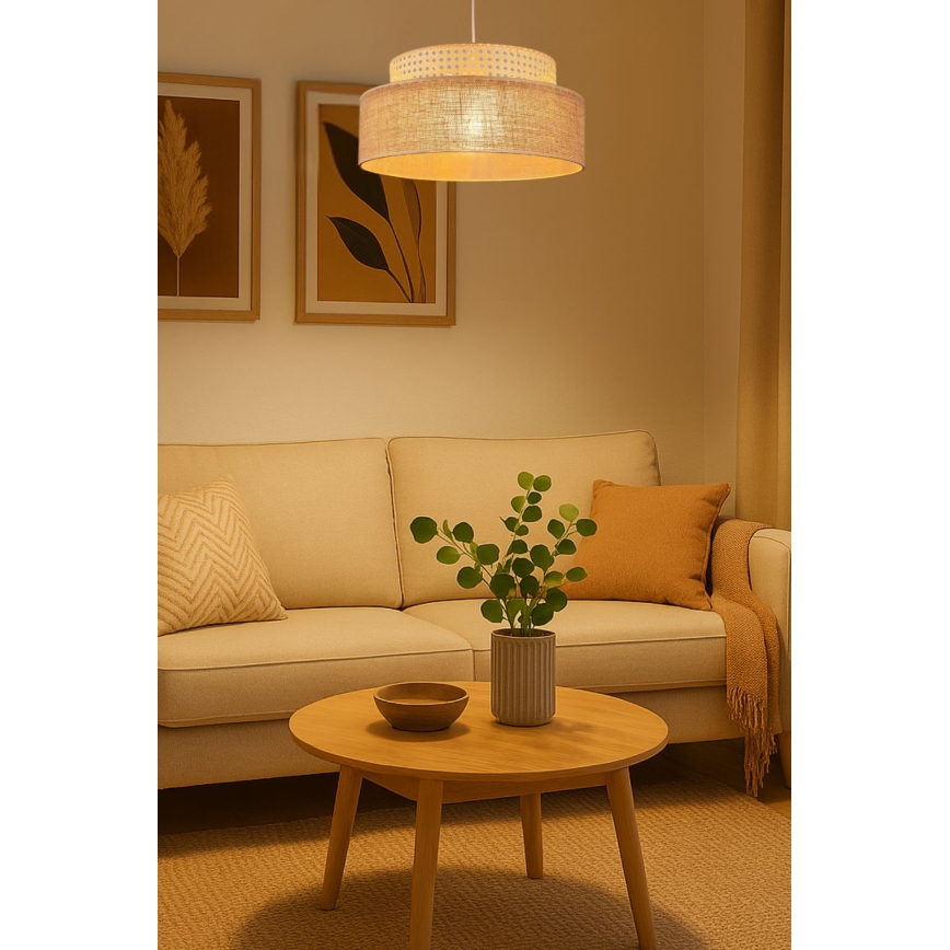 Hängeleuchte BOHO 1xE27/60W/230V Rattan