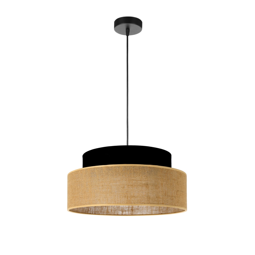 Hängeleuchte BOHO 1xE27/60W/230V schwarz/beige