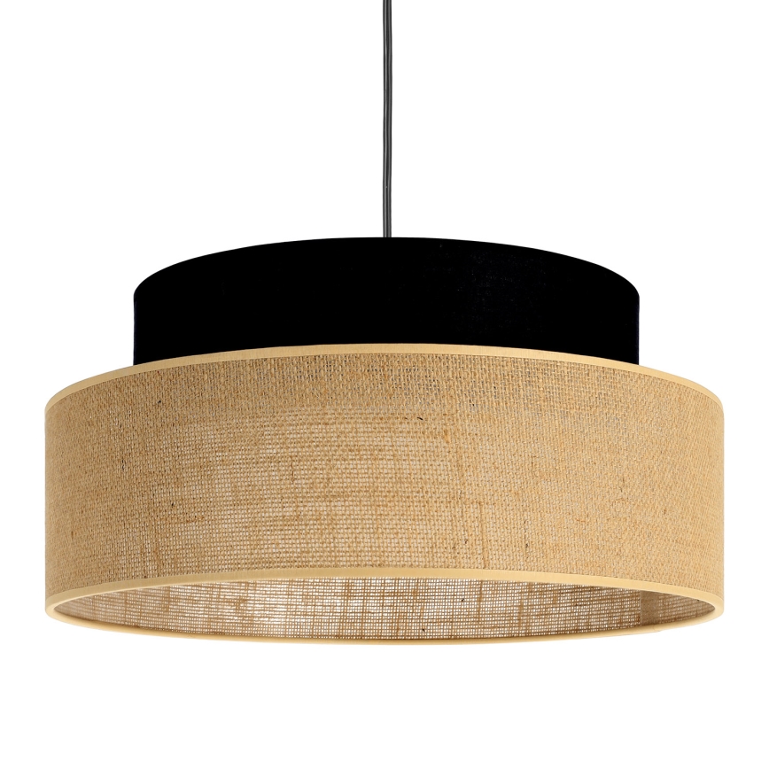 Hängeleuchte BOHO 1xE27/60W/230V schwarz/beige