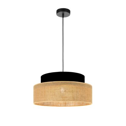 Hängeleuchte BOHO 1xE27/60W/230V schwarz/beige