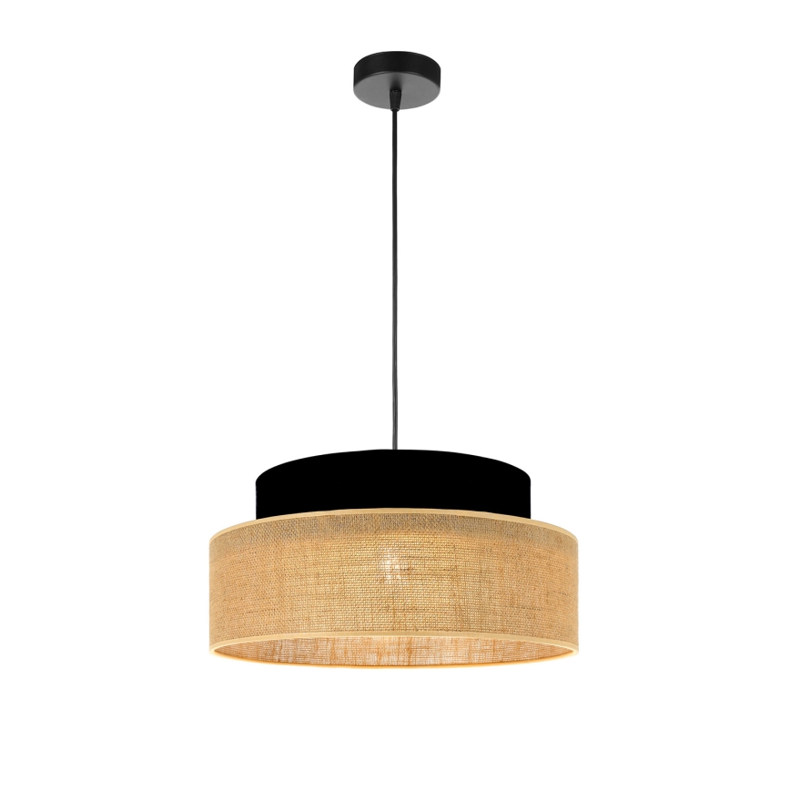 Hängeleuchte BOHO 1xE27/60W/230V schwarz/beige