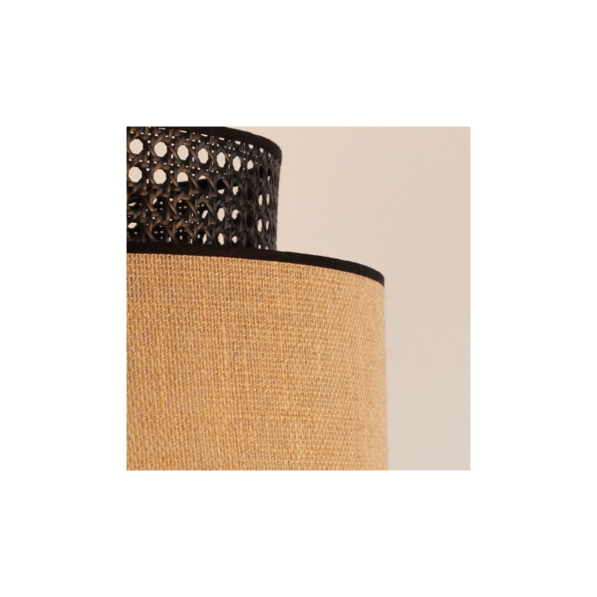 Hängeleuchte BOHO 1xE27/60W/230V schwarz/Rattan