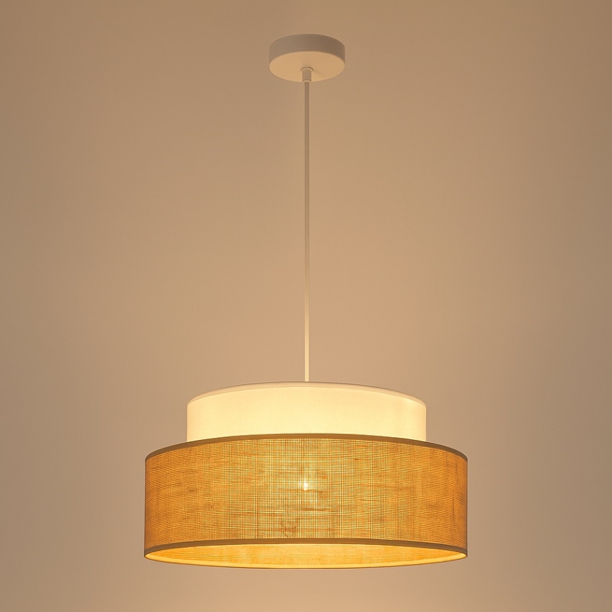Hängeleuchte BOHO 1xE27/60W/230V weiß/beige
