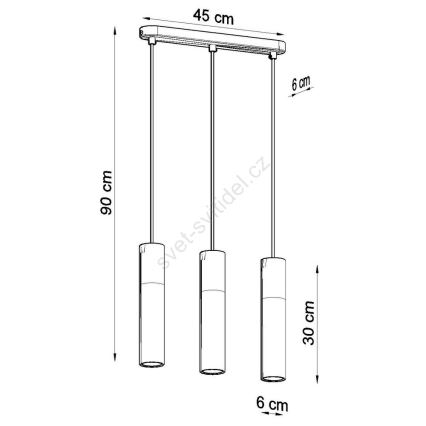 Hängeleuchte BORGIO 3xGU10/40W/230V